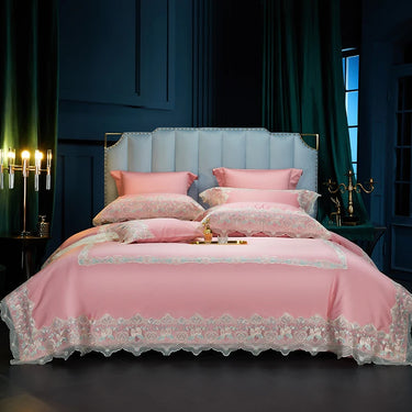 Luxury Pink Palace Royal Egyptian Cotton Princess Bedding Set